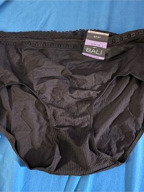 Bali Black Seamless Brief with Lace Trim